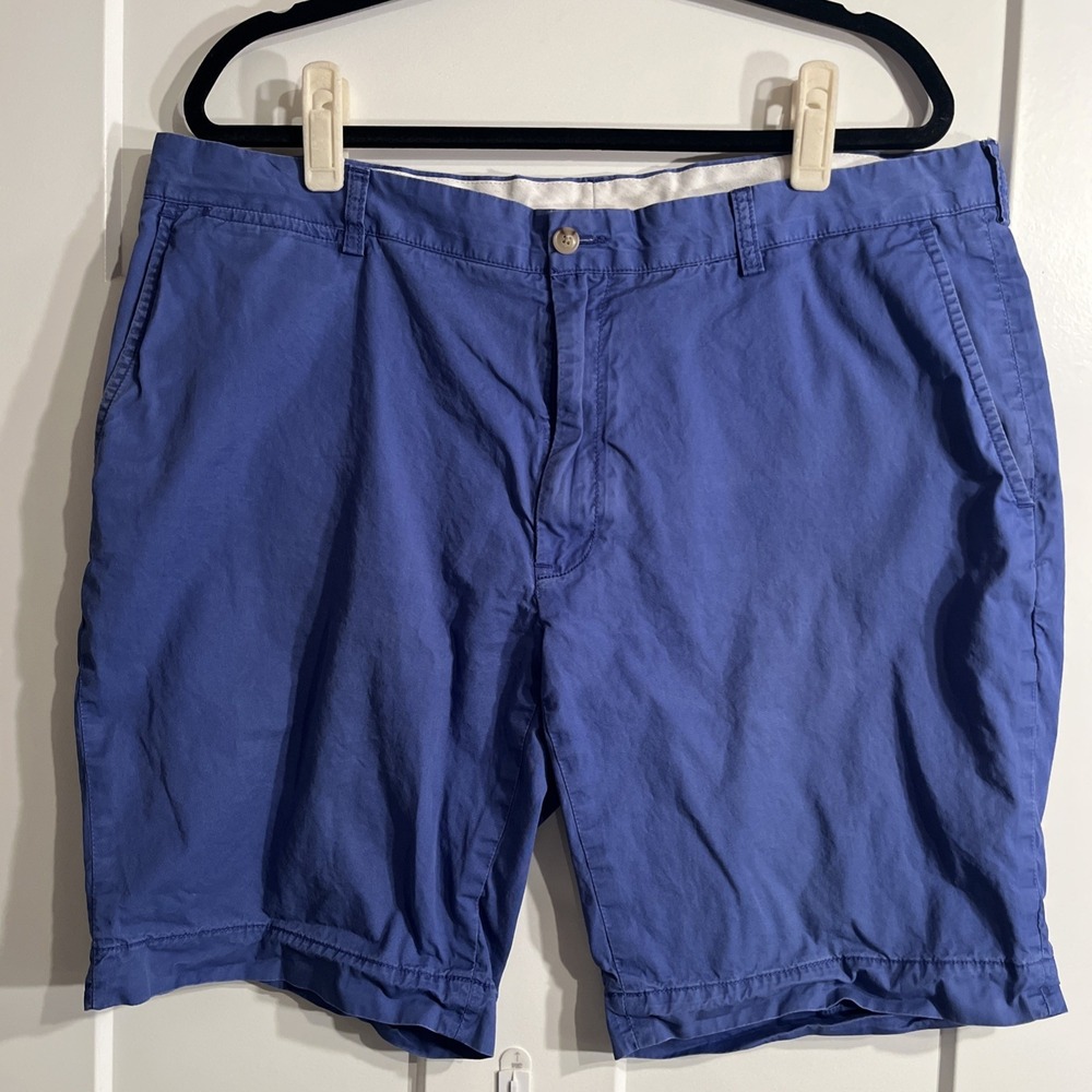 Polo Ralph Lauren Mens Blue Chino Shorts Size 40 Cotton Flat Front Classic